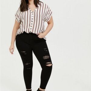 Striped Button Up Blouse